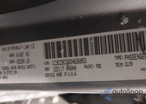 2013 Chrysler 200 Limited z USA, uszkodzony, nr VIN 1C3CCBCG6DN626853